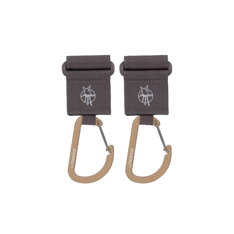 Kinderwagenclips mit Karabiner (2er-Set), Anthrazit