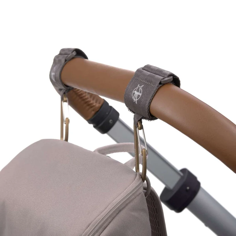 Kinderwagenclips mit Karabiner (2er-Set), Anthrazit