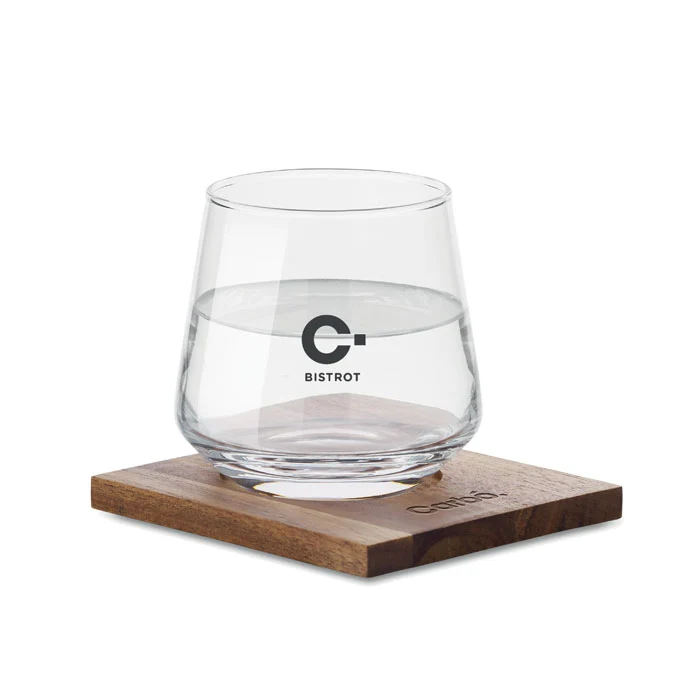 Drinks Glas mit Untersetzer