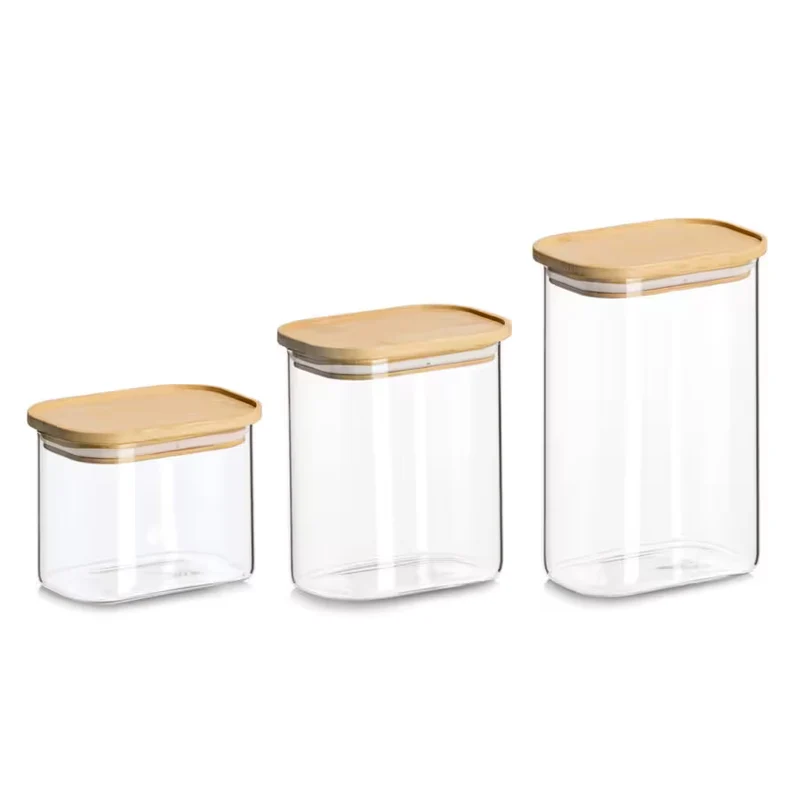 Vorratsglas mit Bambusdeckel, 1300 ml 12,8x9x18,8 cm