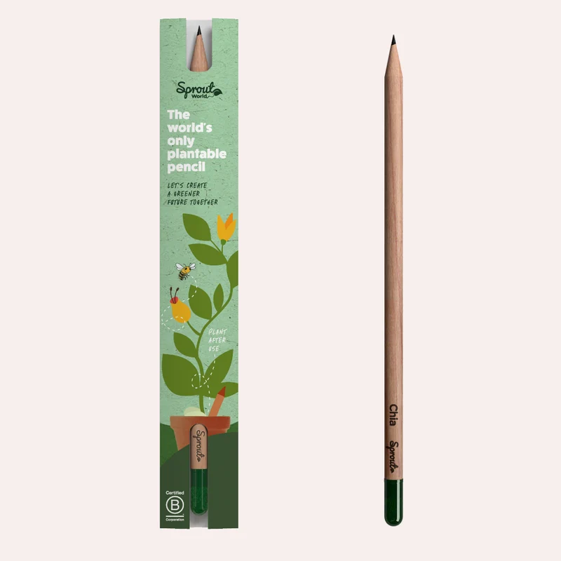 Sprout 1er Bleistift mit Samen in Einsteckhülle (Standardmotiv)