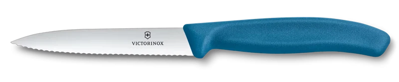 Gemüsemesser 10 cm Welle blau Swiss Classic