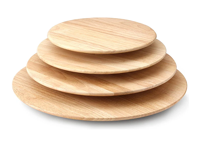 Drehplatte Ø 40 x 3,5 cm Gummibaumholz