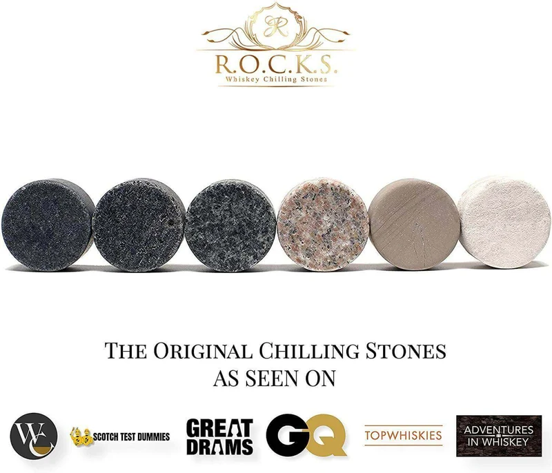 Whiskey Dekanter mit Gläsern & Chilling Stones Geschenk Set