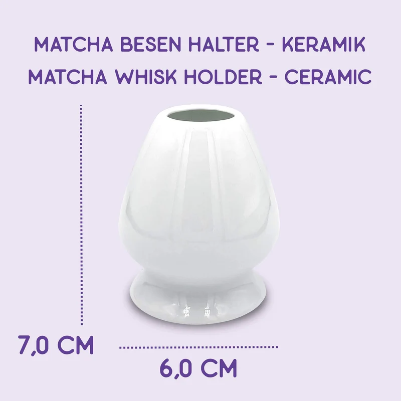 Matcha Besen Halter Kusenaoshi Weiß aus Keramik