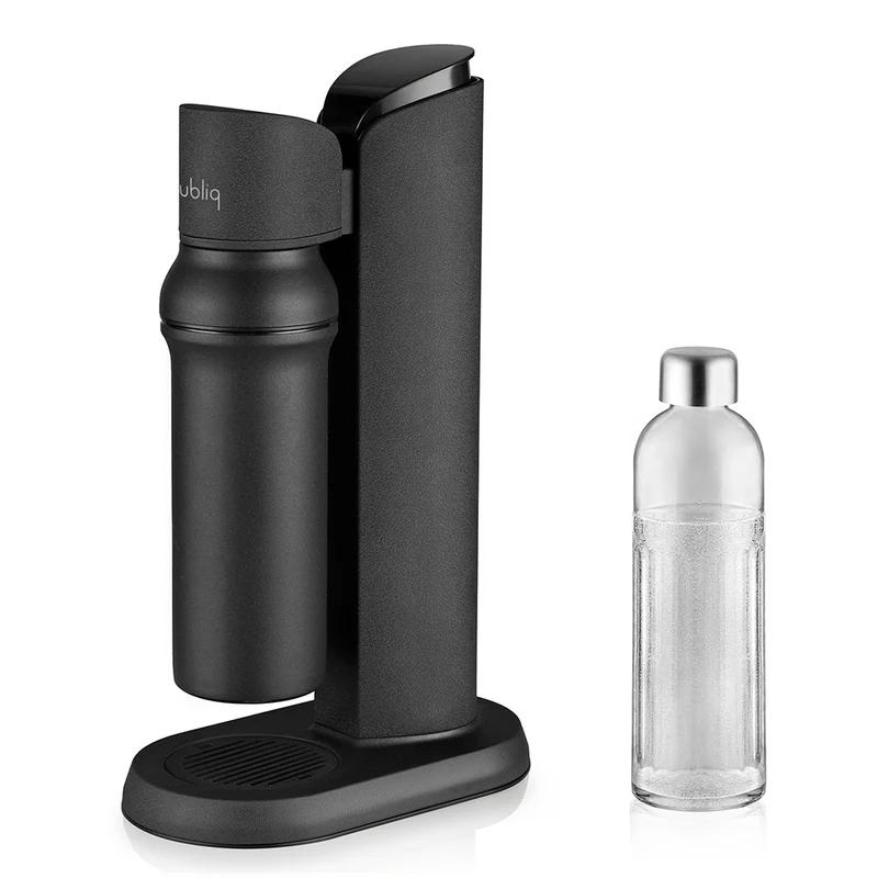 Wassersprudler Bubliq Glas mit Glasflasche Mattschwarz