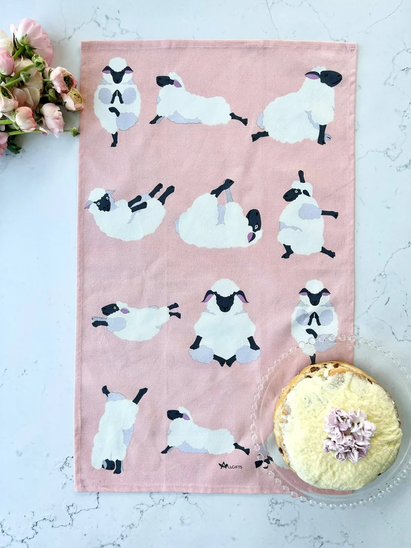 Geschirrtuch - Yoga Sheep Baumwolle 74cm x 47cm