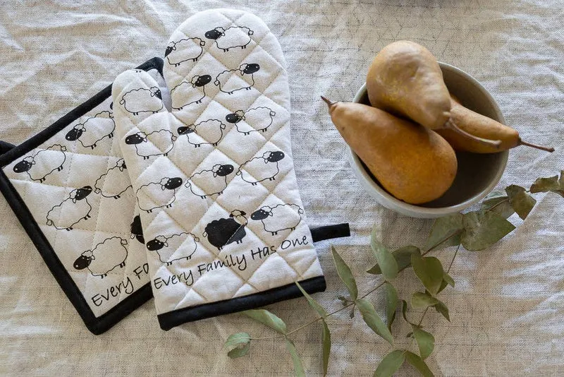 Ofenhandschuhen und Topflappen-Set EFHO Black Sheep
