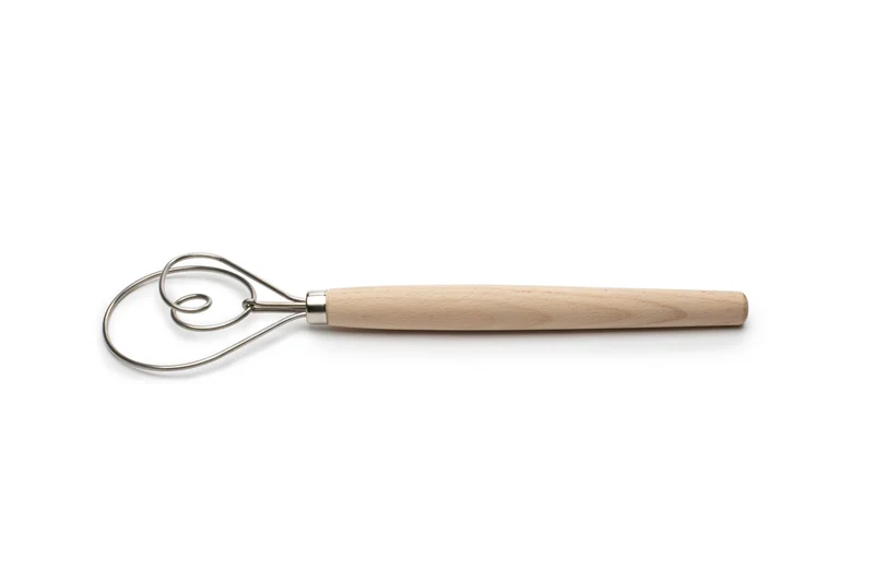 Dänischer Teigbesen, Edelstahl und Holz, 30,5 cm