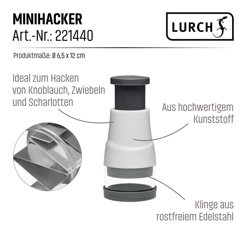 Minihacker steingrau/weiß
